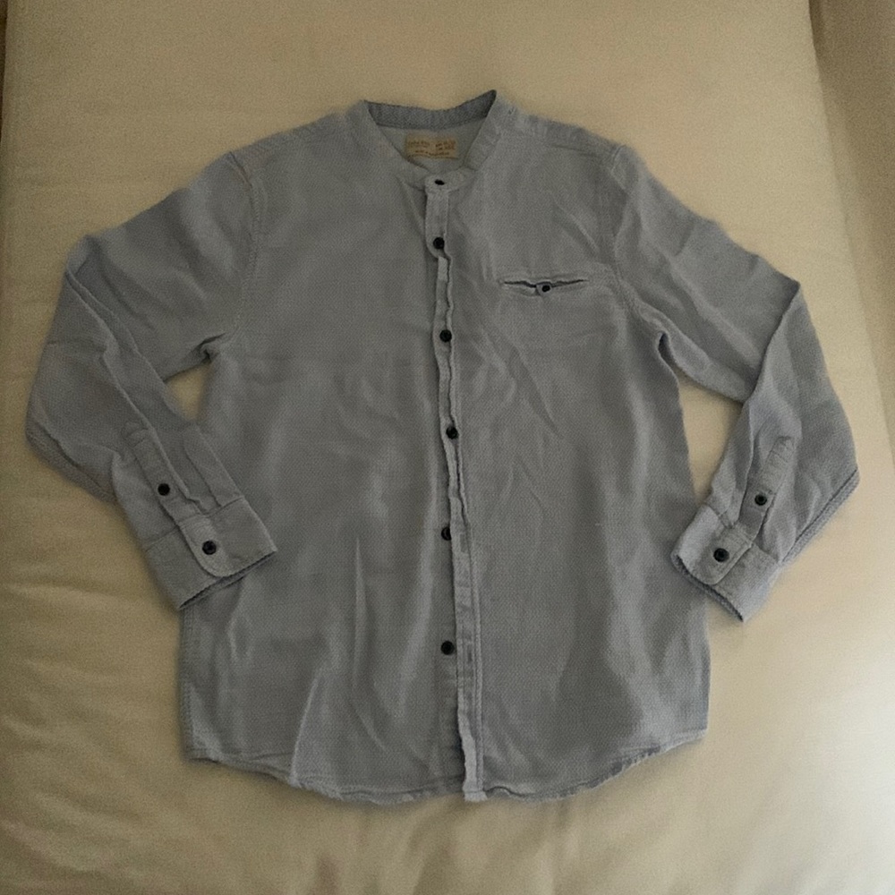 Zara boys 11/12 band- collar long sleeve Button down. Very nice